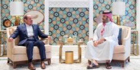 ولي العهد يودع الرئيس المصري بعد زيارة قصيرة للمملكة