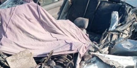 مصرع 3 أشخاص وإصابة آخر في حادث تصادم سيارة ملاكي مع نقل ثقيل بأسيوط
