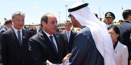 الرئيس السيسى يستقبل الشيخ محمد بن زايد فى مطار العلمين