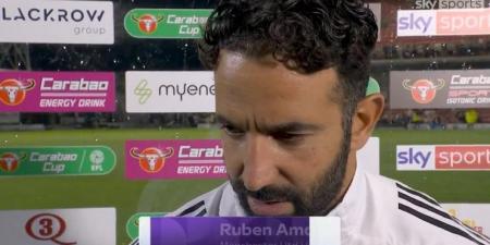 روبين أموريم يعتذر لجماهير مانشستر يونايتد بعد السقوط أمام جريمسبي في كأس الرابطة الإنجليزية
