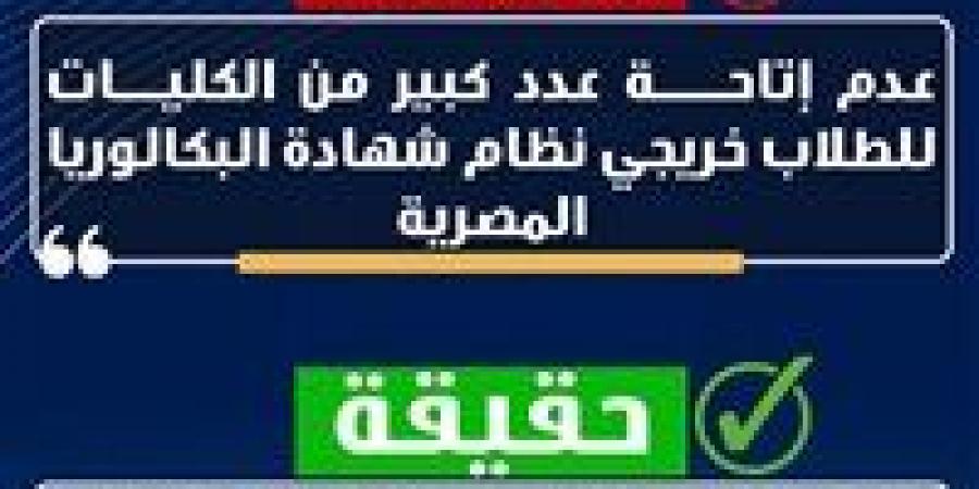 عدم إتاحة عدد كبير من الكليات للطلاب.. اعرف أبرز الشائعات حول نظام البكالوريا المصرية