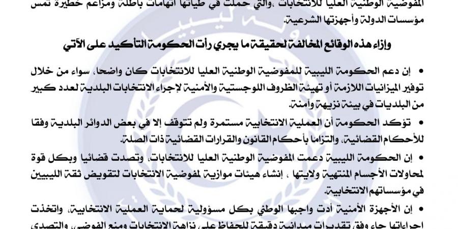 الحكومة الليبية: مفوضية الانتخابات تجاهلت أحكام القضاء وحولت الانتخابات لأداة سياسية