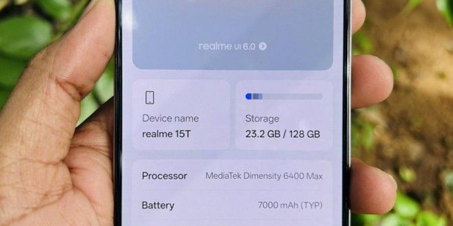 ظهور هاتف Realme 15T في صور حية يكشف تصميمه قبل الإطلاق